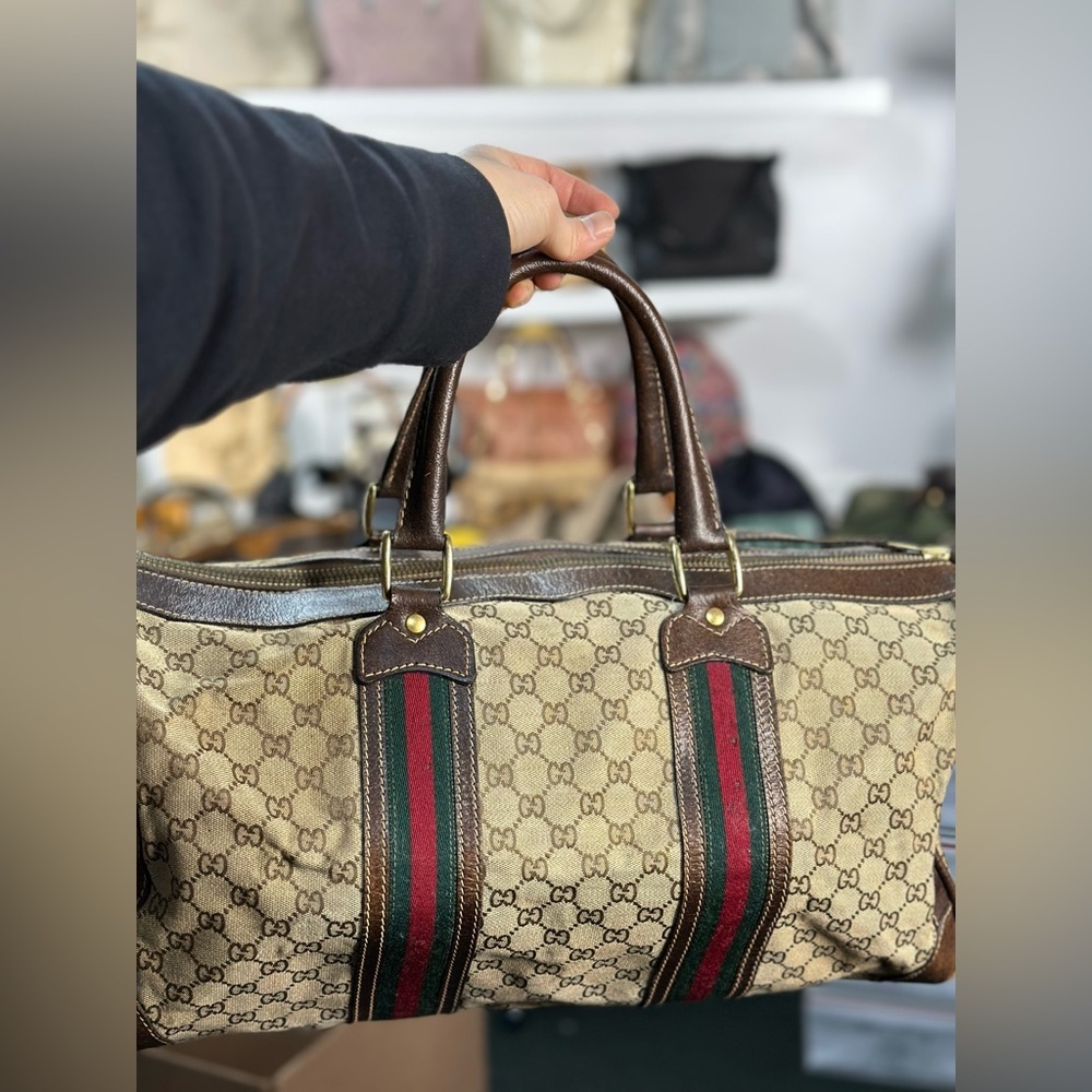 Gucci Monogram GG Weekender with Web